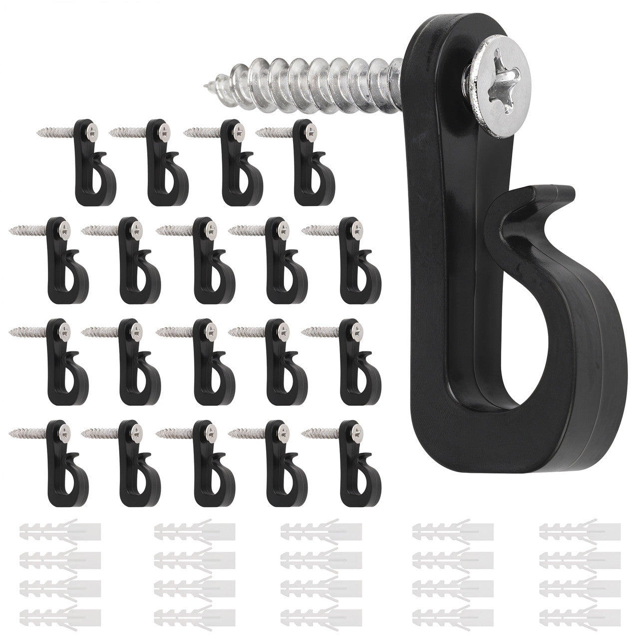 Q Hanger Screw Hooks - Black