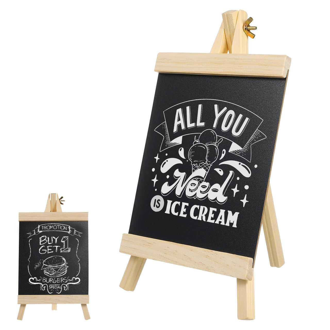 Blackboard with Wooden Easel Stand (28 x 16 cm)