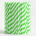 Green & White Biodegradable Paper Straws