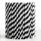 Black & White Biodegradable Paper Straws