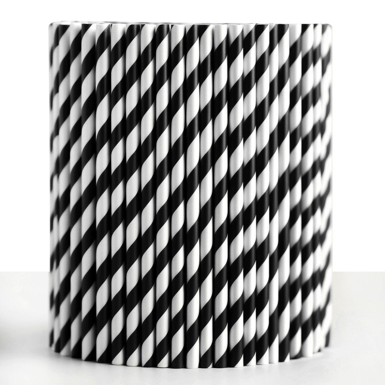 Black & White Biodegradable Paper Straws