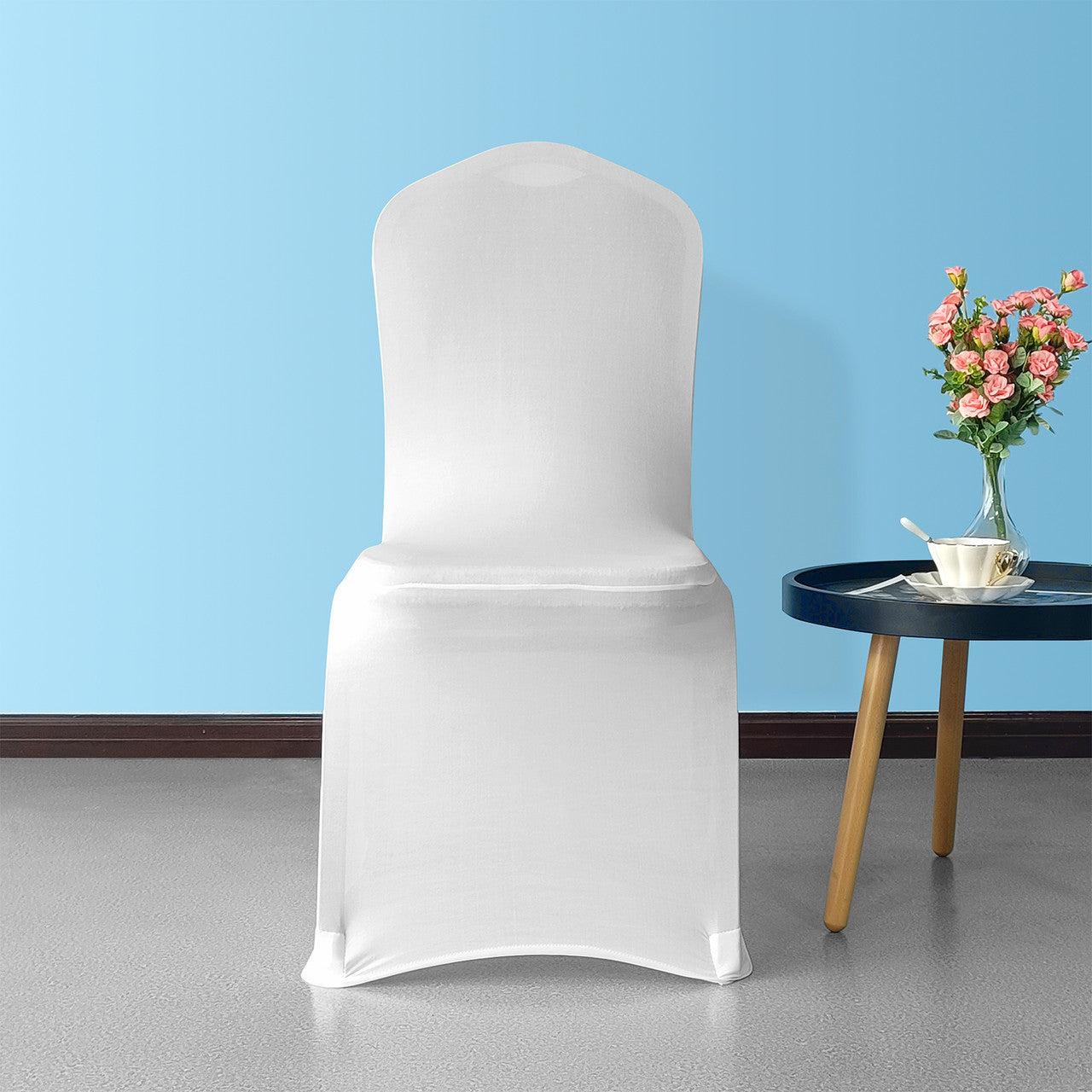 Flat Stretch Chair Cover - White
