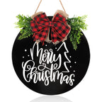 Merry Christmas Wooden Sign – Black & White