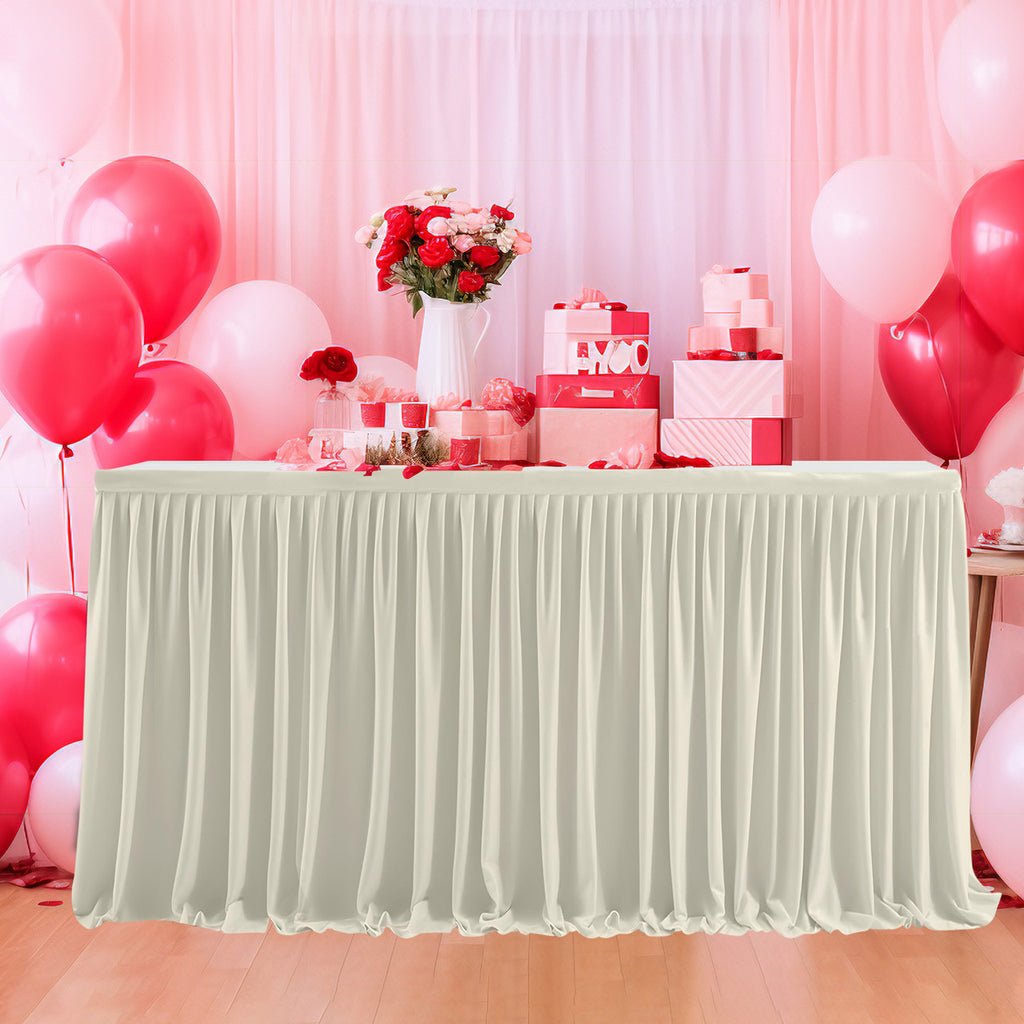 Polyester Table Skirt - Ivory