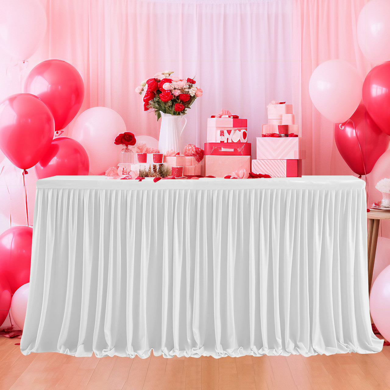 Polyester Table Skirt - White