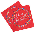 Red Christmas Party Disposable Paper Napkins