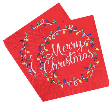 Red Christmas Party Disposable Paper Napkins