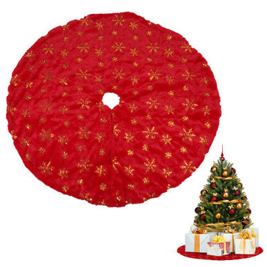 Snowflake Design Velvet Christmas Tree Skirt – 1M