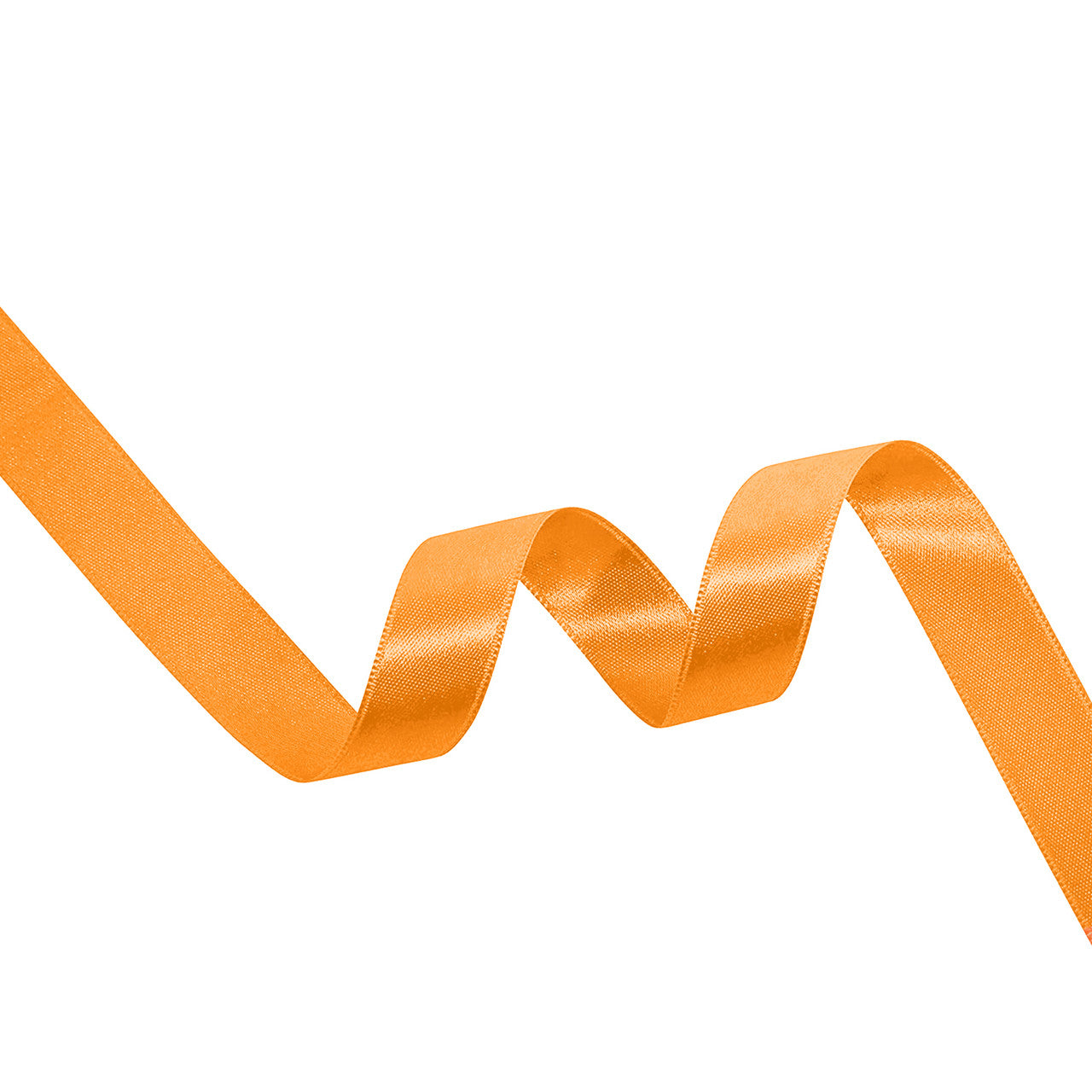 1m Double Sided Satin Ribbon-Tangerine Orange