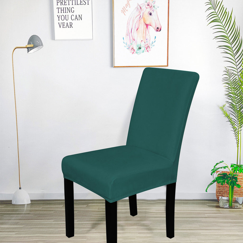 Short Velvet-Touch Spandex Chair Cover - Turquoise
