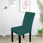 Short Velvet-Touch Spandex Chair Cover - Turquoise