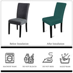 Short Velvet-Touch Spandex Chair Cover - Turquoise