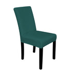 Short Velvet-Touch Spandex Chair Cover - Turquoise
