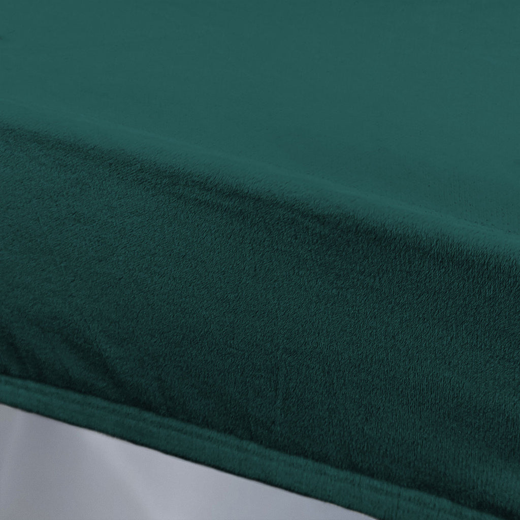 Short Velvet-Touch Spandex Chair Cover - Turquoise