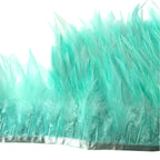 Rooster Feather Fringe For Costume - Turquoise