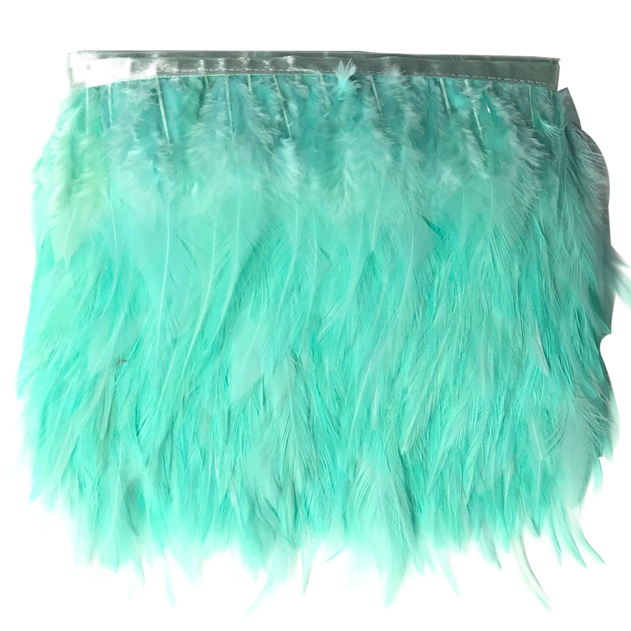 Rooster Feather Fringe For Costume - Turquoise