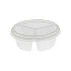 3 Compartment Reusable Plastic Food Container - 10pcs