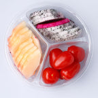 3 Compartment Reusable Plastic Food Container - 10pcs