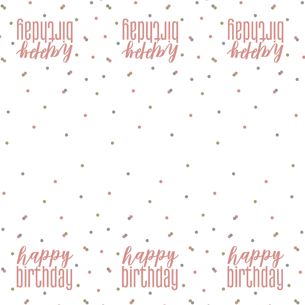 Happy Birthday Tablecloth (54" x 84") - Rose Gold Glitz