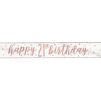 9ft Happy Birthday Banner - Rose Gold Glitz