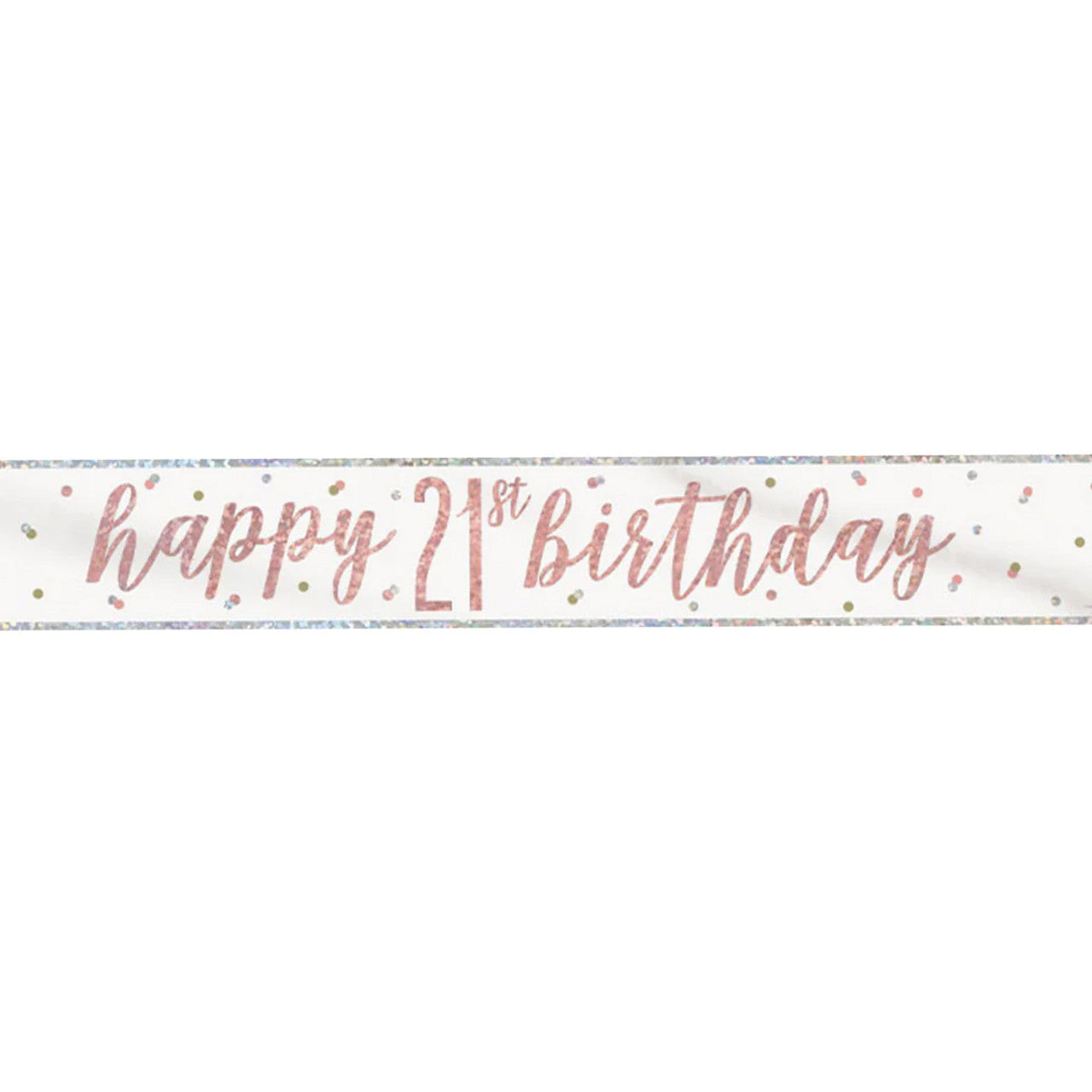 9ft Happy Birthday Banner - Rose Gold Glitz