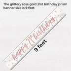 9ft Happy Birthday Banner - Rose Gold Glitz