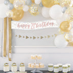 9ft Happy Birthday Banner - Rose Gold Glitz