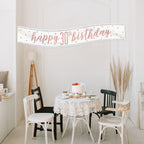 9ft Happy Birthday Banner - Rose Gold Glitz