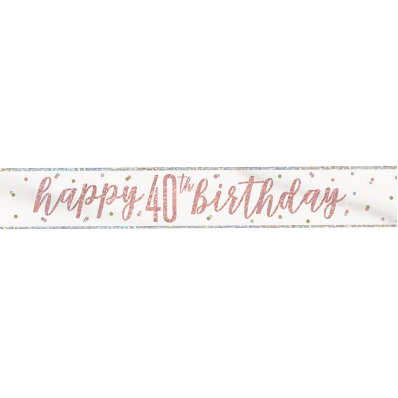 9ft Happy Birthday Banner - Rose Gold Glitz
