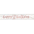 9ft Happy Birthday Banner - Rose Gold Glitz