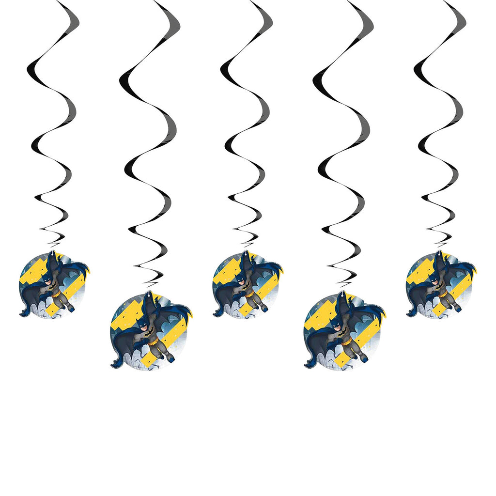 Batman Party Hanging Swirl Decorations (Pack of 3)