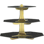 Black & Gold Cupcake Stand - 3-Tier