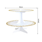 Gold & White Cupcake Stand  2-Tiers