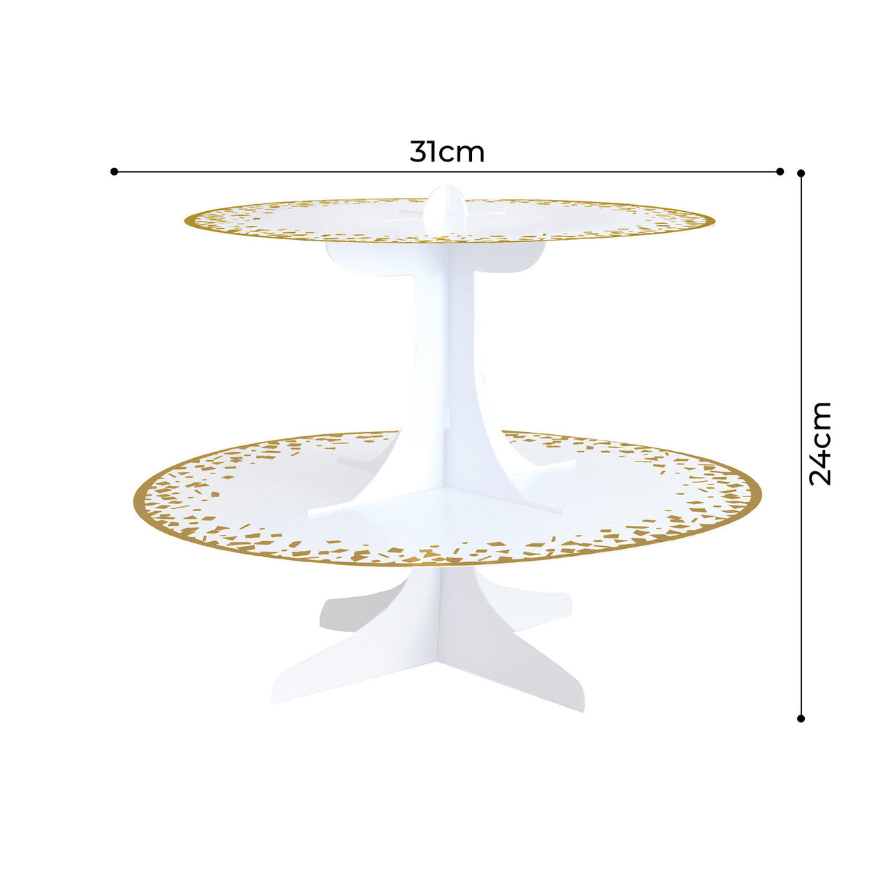 Gold & White Cupcake Stand  2-Tiers