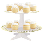 Gold & White Cupcake Stand  2-Tiers