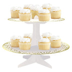 Gold & White Cupcake Stand  2-Tiers