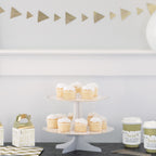 Gold & White Cupcake Stand  2-Tiers
