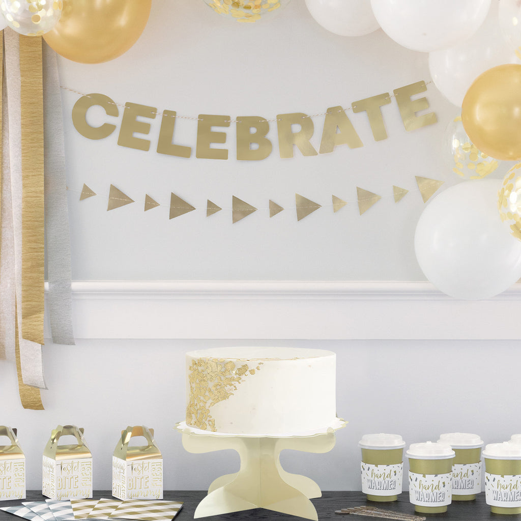 Gold Foil Stamped Cake Stand