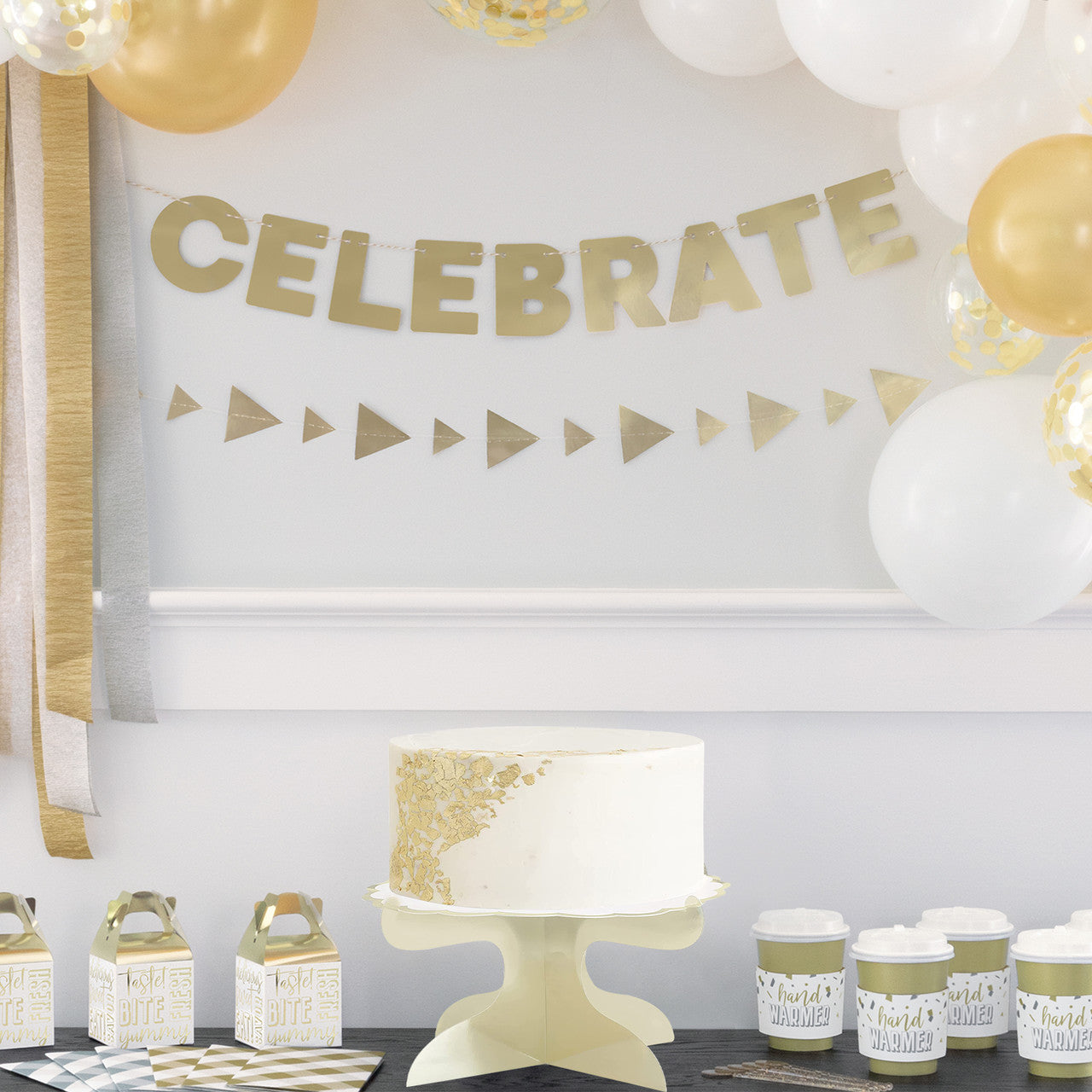 Gold Foil Stamped Cake Stand