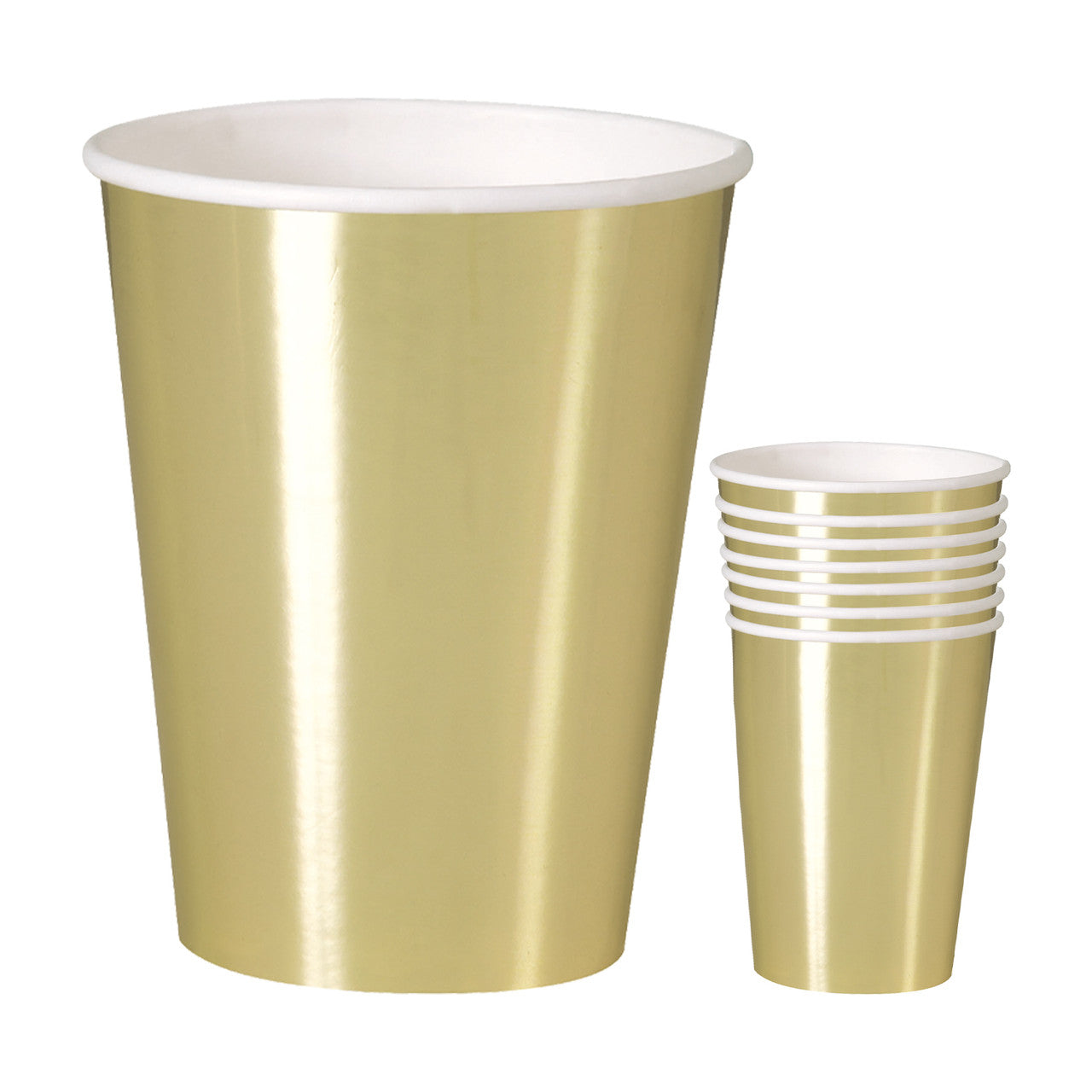 Gold Foil 12oz Paper Cups (Pack of 8)