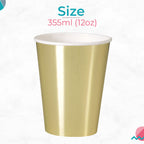 Gold Foil 12oz Paper Cups (Pack of 8)
