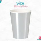 12oz Paper Cups (Pack of 8) - Silver Foil