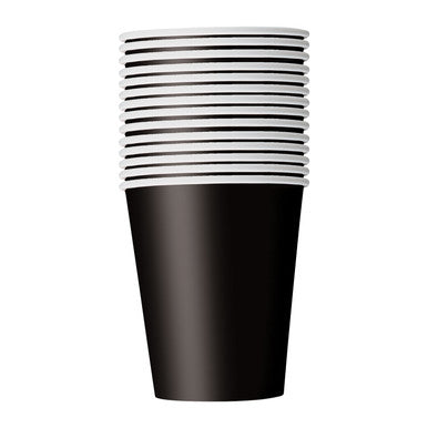 Midnight Black 9oz Paper Cups (Pack of 14)