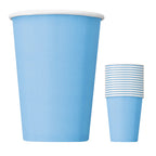 Powder Blue 9oz Paper Cups (Pack of 14)