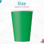 Emerald Green 9oz Paper Cups (Pack of 14)