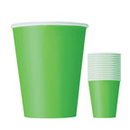 Lime Green 9oz Paper Cups (Pack of 14)