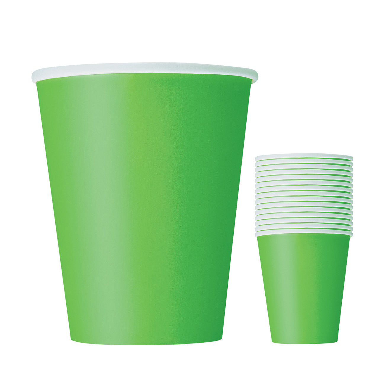 Lime Green 9oz Paper Cups (Pack of 14)