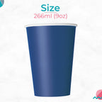 Navy Blue 9oz Paper Cups (Pack of 14)