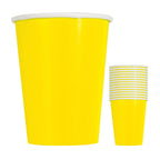 Neon Yellow 9oz Paper Cups (Pack of 14)