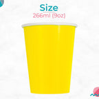 Neon Yellow 9oz Paper Cups (Pack of 14)